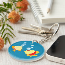 Cute Bubbling Cartoon Porte - clé de poisson