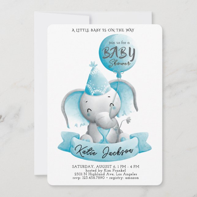 Cute Budget Baby Shower Einladung (Vorderseite)