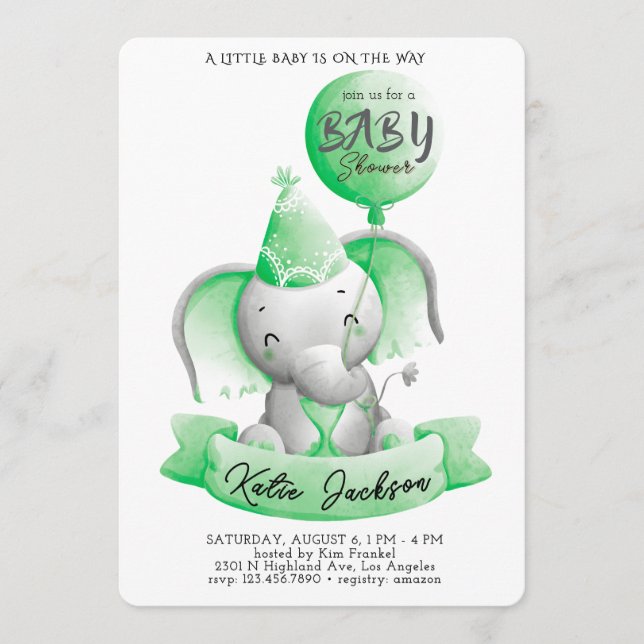 Cute Budget Baby Shower Einladung (Vorderseite)