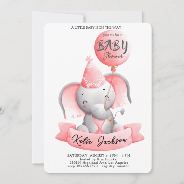 Cute Budget Baby Shower Einladung (Vorderseite)