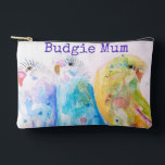 Cute Budgie Whimsical Watercolor Mum Mothers Day Zubehörtasche<br><div class="desc">Budgie Watercolour Painting. Designed from my original watercolours.</div>