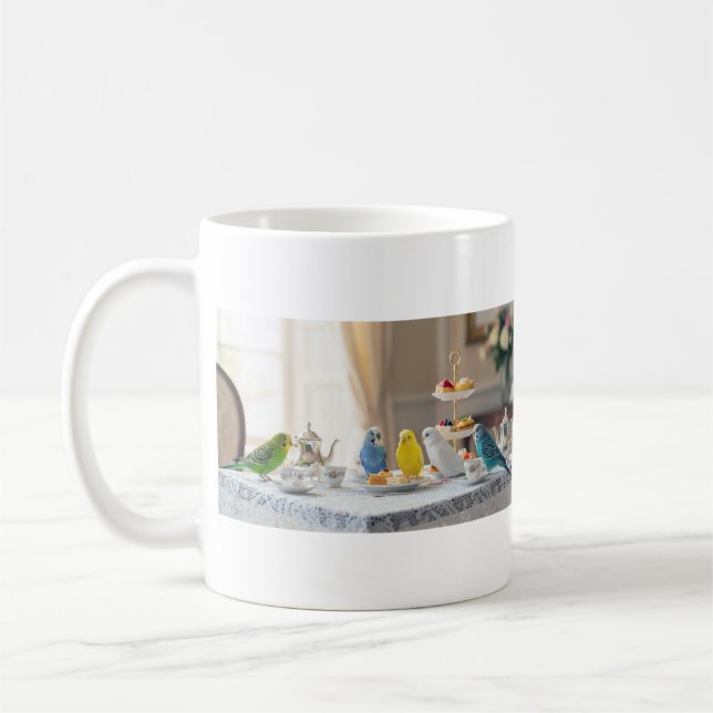 Cute Budgies High Tea Party Parakeet Lover Gift  Kaffeetasse (Links)