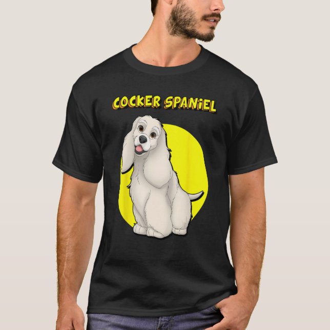 Cute Buff Cocker Spaniel T-Shirt (Vorderseite)