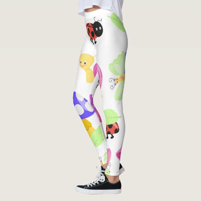 Cute Bugs Nature Motif Leggings Femme unique (Gauche)