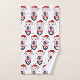 Cute Bull Terrier Dog Christmas Pattern Handtuch