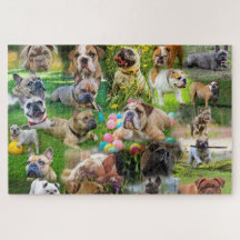 Cute Bulldogs Art | Photo Collage Dogs