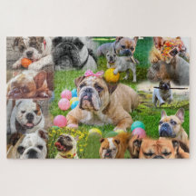 Cute Bulldogs Art | Photo Collage Dogs