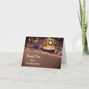 Cute Bullfrog Face Carte de remerciements personna