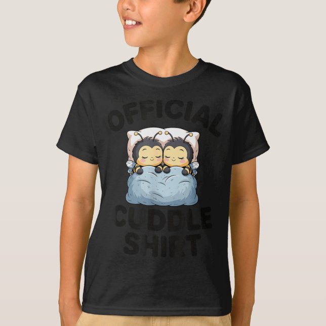 Cute Bumble Bee Couple Cuddle  T-Shirt (Vorderseite)