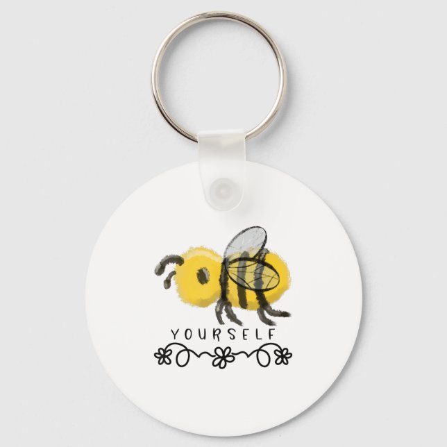 Cute Bumblebee Bee Yourself  Schlüsselanhänger (Vorderseite)