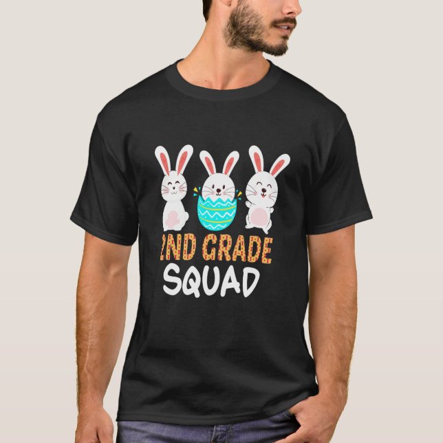 Cute Bunnies 2nd Grade Teacher Squad Easter Day Ti T-Shirt (Vorderseite)