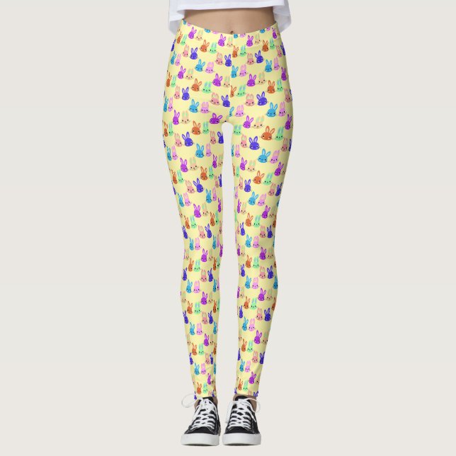 Cute Bunnies Pattern Leggings (Vorderseite)