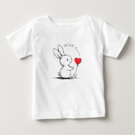 Cute bunny and red heart baby t-shirt