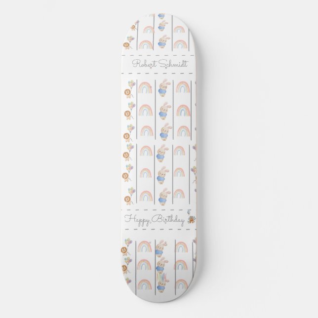 Cute bunny animals pastel  skateboard (Vorderseite)