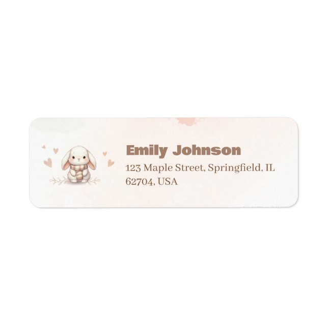 Cute bunny baby shower  Etiqueta de remitente (Vorne)