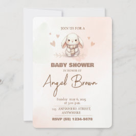 Cute bunny baby shower invitation