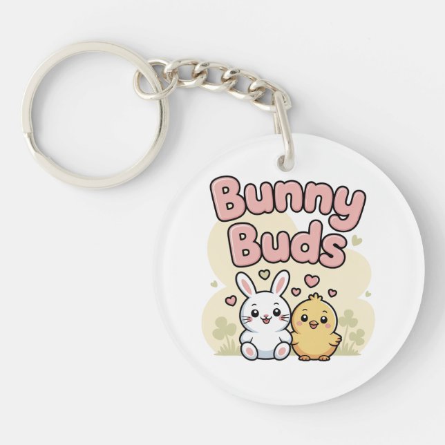 Cute Bunny Buds Easter Keychain (Devant)