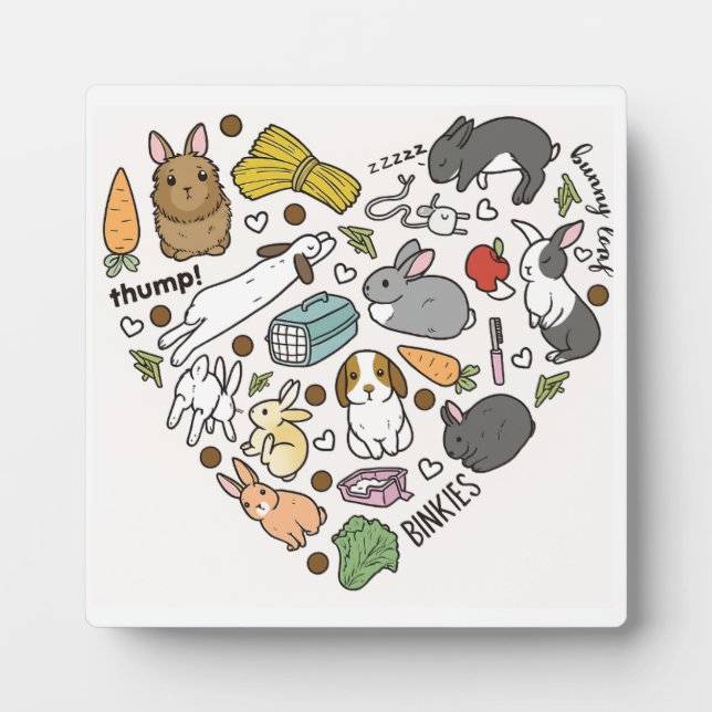  Cute Bunny Bunnies Reusable friendly Bunny Lover Fotoplatte (Vorderseite)