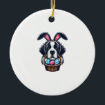 Cute Bunny Ear Saint Bernard Dog Easter Egg Owner Keramik Ornament<br><div class="desc">Cute Bunny Ear Saint Bernard Dog Easter Egg Owner Lover Mom T-Shirt</div>