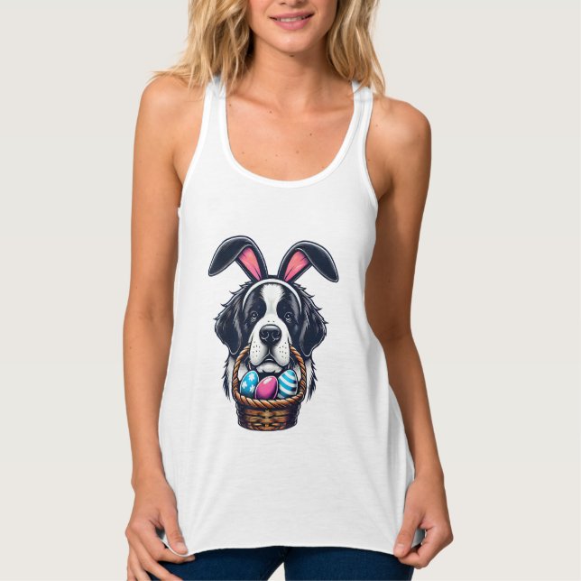 Cute Bunny Ear Saint Bernard Dog Easter Egg Owner  Tank Top (Vorderseite)