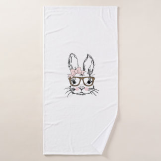 Cute Bunny Face Shirt Leopard Print Glasses EASTER