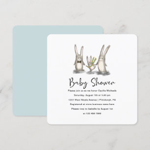 Cute Bunny Family Baby shower Invitation