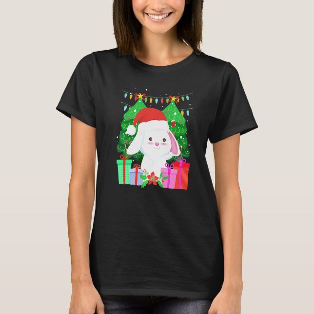 Cute bunny fir tree Christmas T-Shirt (Vorderseite)