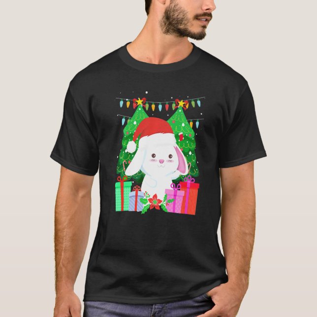 Cute bunny fir tree Christmas T-Shirt (Vorderseite)