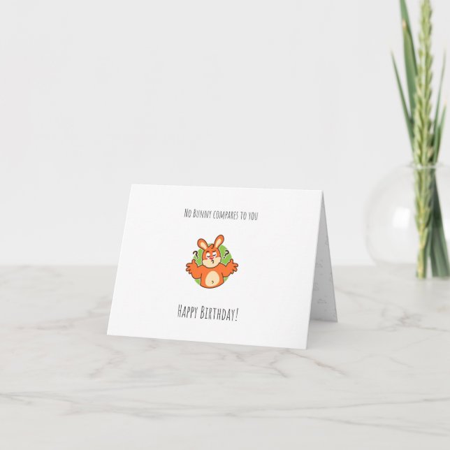 cute bunny Folded Birthday Card Card for kids Karte (Vorderseite)