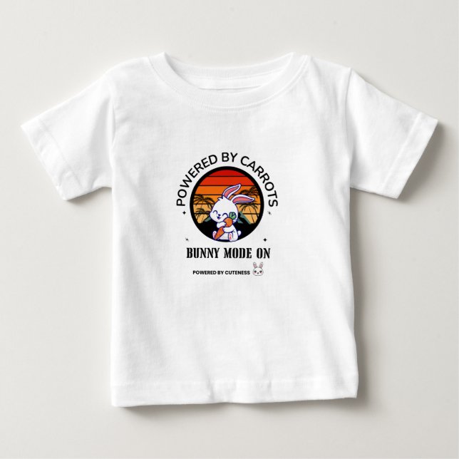 Cute Bunny Hugging Carrot Retro Sunset T-Shirt  (Devant)