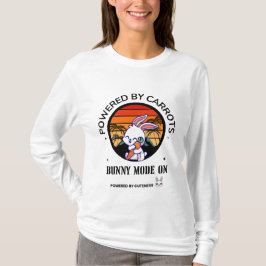 Cute Bunny Hugging Carrot Retro Sunset T-Shirt 