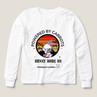 Cute Bunny Hugging Carrot Retro Sunset T-Shirt 