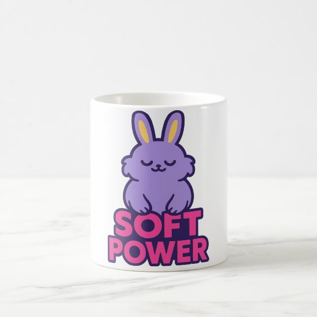 Cute Bunny Minimal Neon Design Kaffeetasse (Mittel)