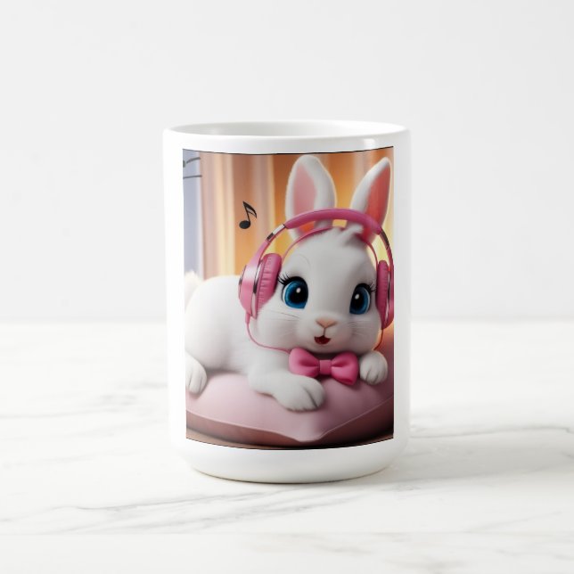 Cute Bunny Mug – Adorable Cartoon Rabbit Coffee Cu (Centre)