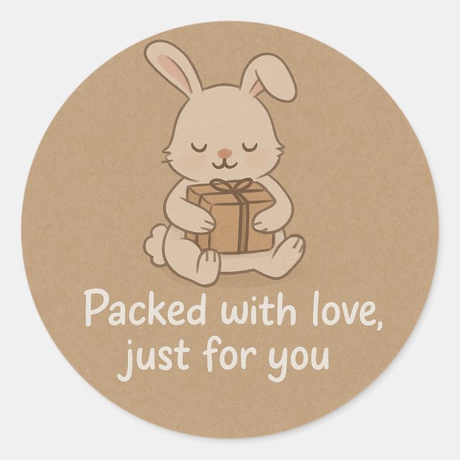 Cute Bunny Packed with Love Sticker (Devant)
