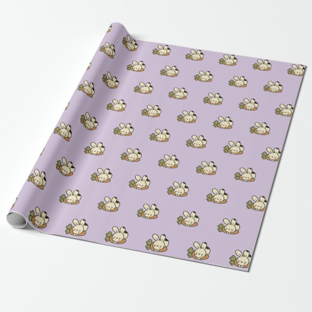 Cute Bunny Pattern Wrapping Paper Geschenkpapier (Ungerollt)