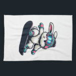 Cute Bunny Performing Snowboarding Trick Kids East Geschirrtuch<br><div class="desc">Cute Bunny Performing Snowboarding Trick Kids Easter T-Shirt</div>
