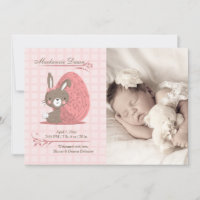 Cute Bunny Photo Faire-part de naissance