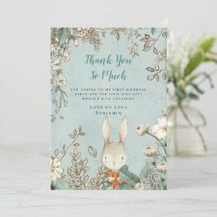 Cute Bunny Poudre Bleu Premier Anniversaire Merci