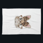 Cute Bunny Rabbit Face Leopard Coquette Bow Glasse Geschirrtuch<br><div class="desc">Cute Bunny Rabbit Face Leopard Coquette Bow Glasses Easter T-Shirt</div>