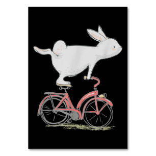 Cute Bunny Rabbit On Bike Cycling Bicycle Tischnummer