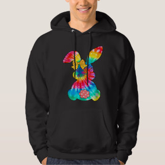 Cute Bunny Rabbit Tie Dye Bow Tie Easter Day Girls Hoodie