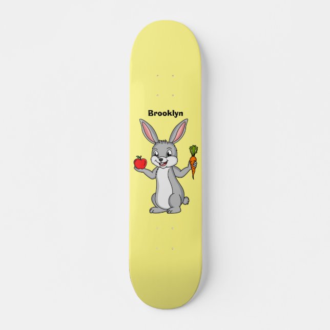 Cute bunny rabbit with vegetables cartoon skateboard (Vorne)