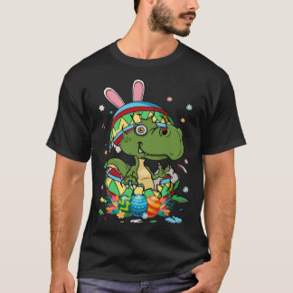Cute Bunny Rex Dinosaur In Easter Egg Easter Day K T-Shirt