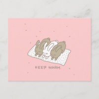 Cute Bunny Stay Warm Rabbit Pink