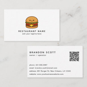 Cute Burger QR-Code Restaurant Visitenkarte
