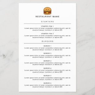 Cute Burger Restaurant Menü