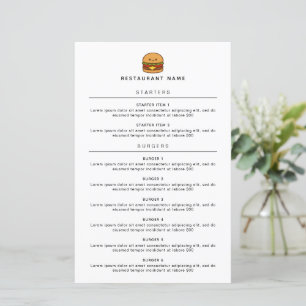 Cute Burger Restaurant Menü