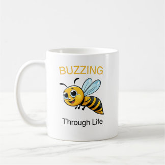 Cute buzzing bee cartoon kaffeetasse