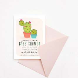 Cute Cactus Baby Shower Einladung
